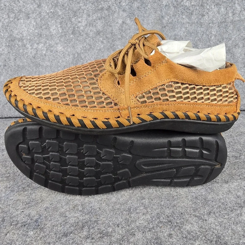 Louechy Zayton Men 12 EU 46 Brown Mesh Water Shoes Hiking Loafers Camp Moccasins
